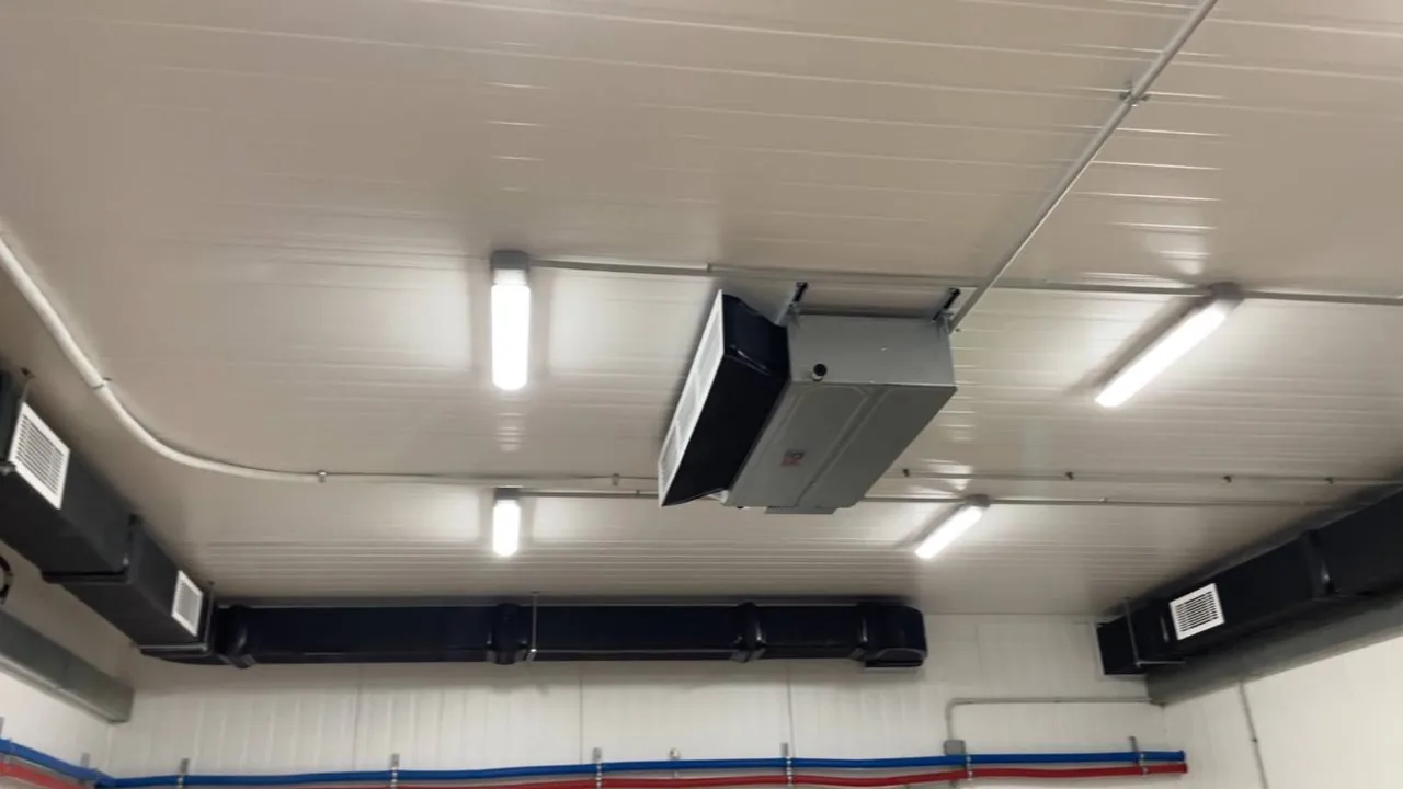 Outdoor Cooper&Hunter air-conditioning units on the facade of the TAS-BIO production building.