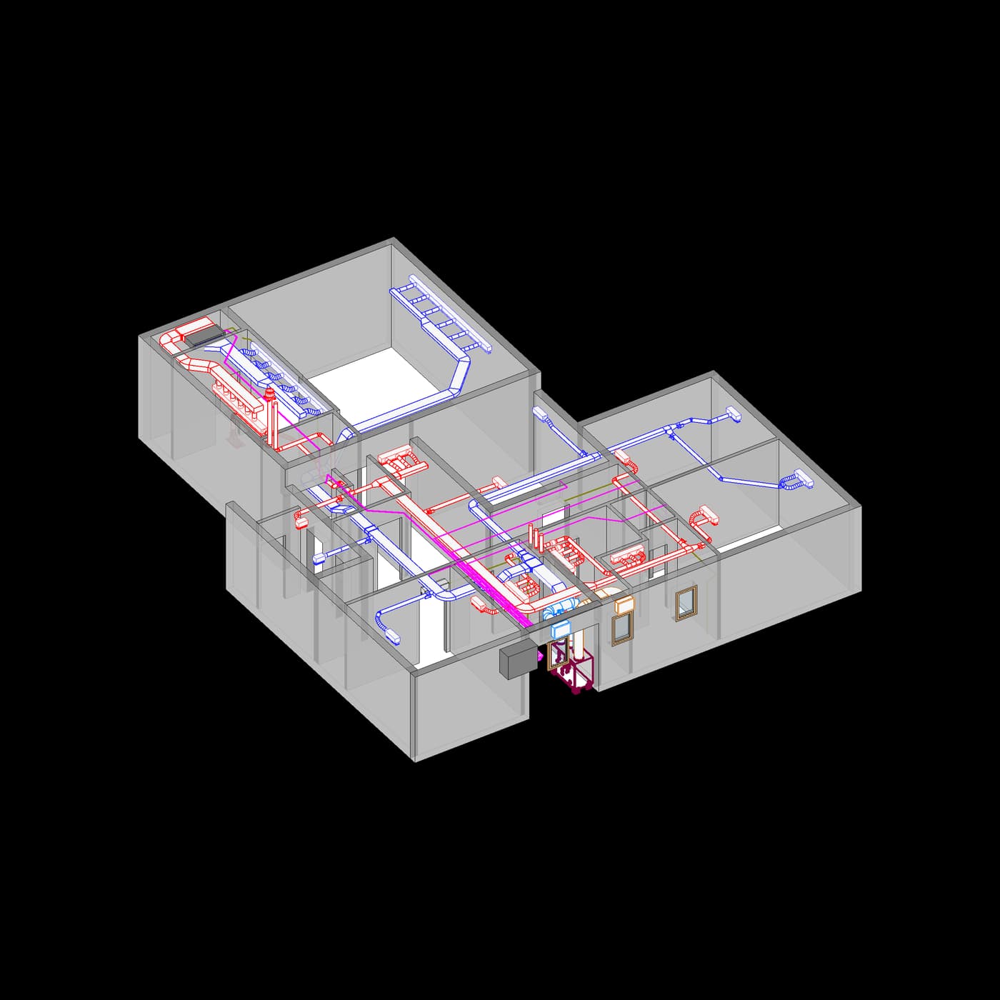 Ventilation and air conditioning system implementation example